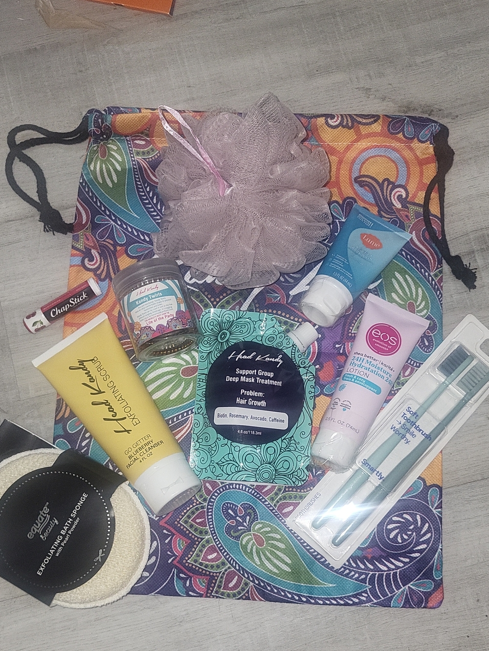Head Kandy Body Care Set-  Drawstring Bag 10 Items